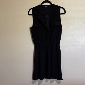 Madewell Black Sleeveless Mini Dress silk